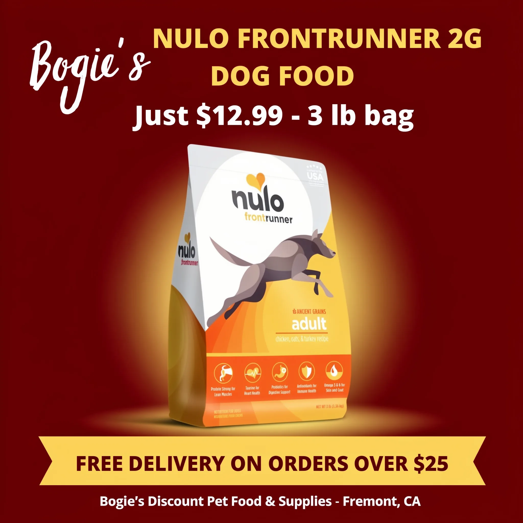 Nulo Frontrunner Deal: Fresh Chicken, Oats & Free Pickup