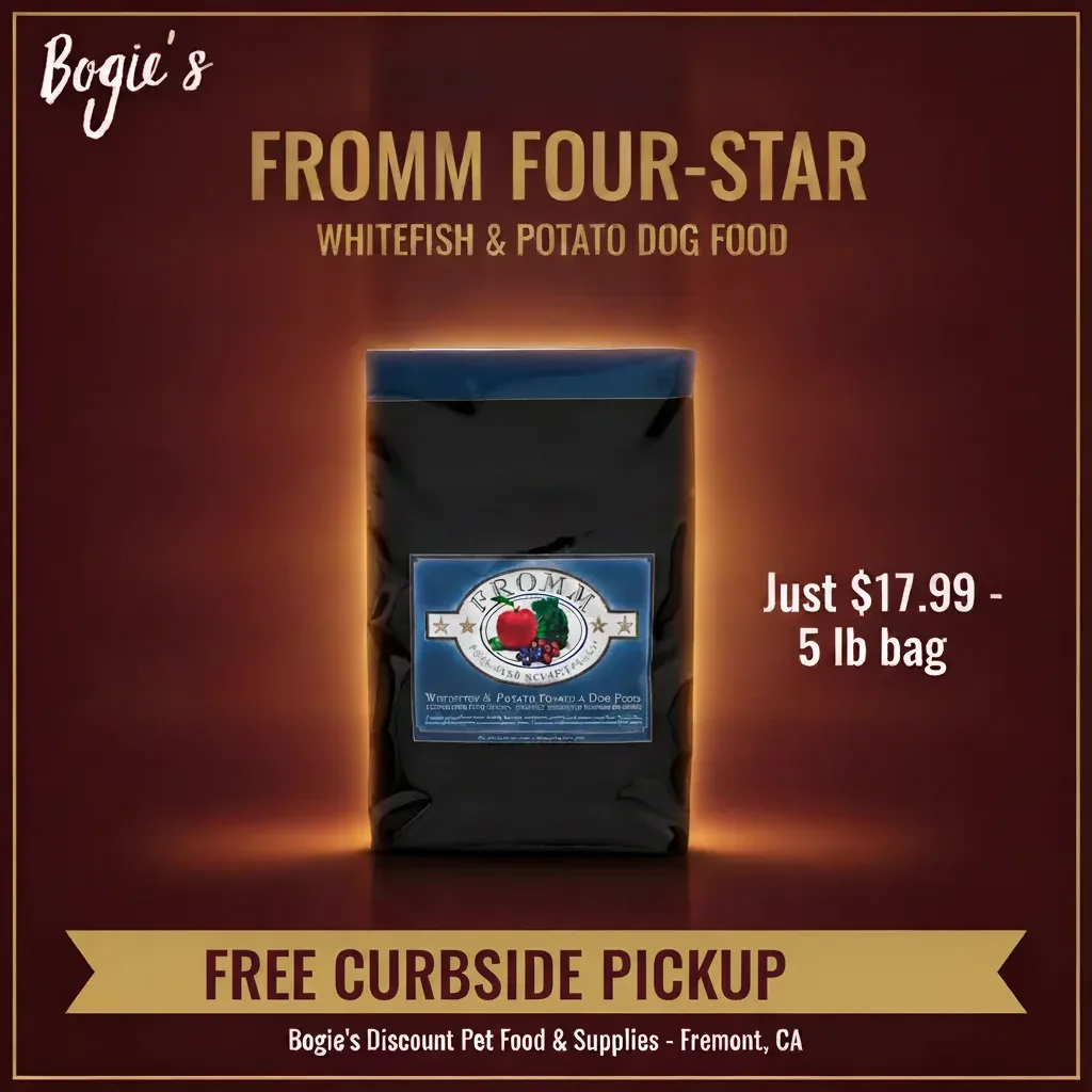 Fromm Four-Star Whitefish & Potato dog food, 5-lb bag, $17.99